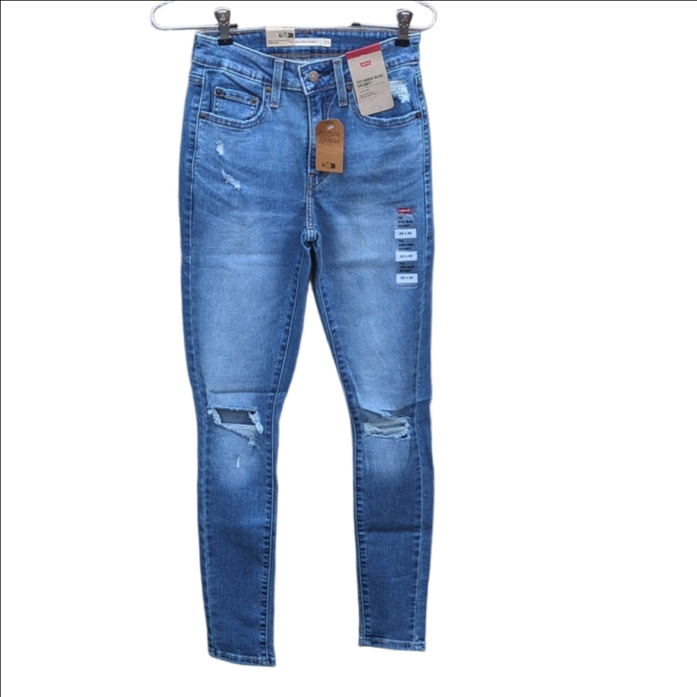 Levi's 721 High Rise Skinny Distressed Jeans NWT 25/30